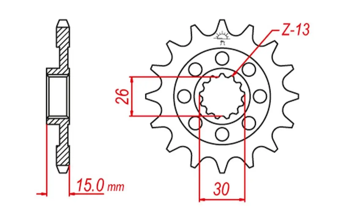 CHT řetězové kolo přední 2198 17 BMW S1000RR '09-'15, S 1000R '13-'22, S 1000XR '14-'22, HP4 '13-'15 (JTF404.17) (řetěz 525) (219817) (CHT řetězové)