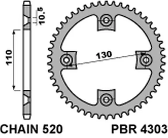 PBR rozeta 4303 39 C45 HONDA TRX 400 X 09 (JTR1350.39) (MADE IN ITALY) (PBR rozeta 4303 39 C45 HONDA TRX 400 X 09 (JTR1350.39) (MADE IN ITALY))