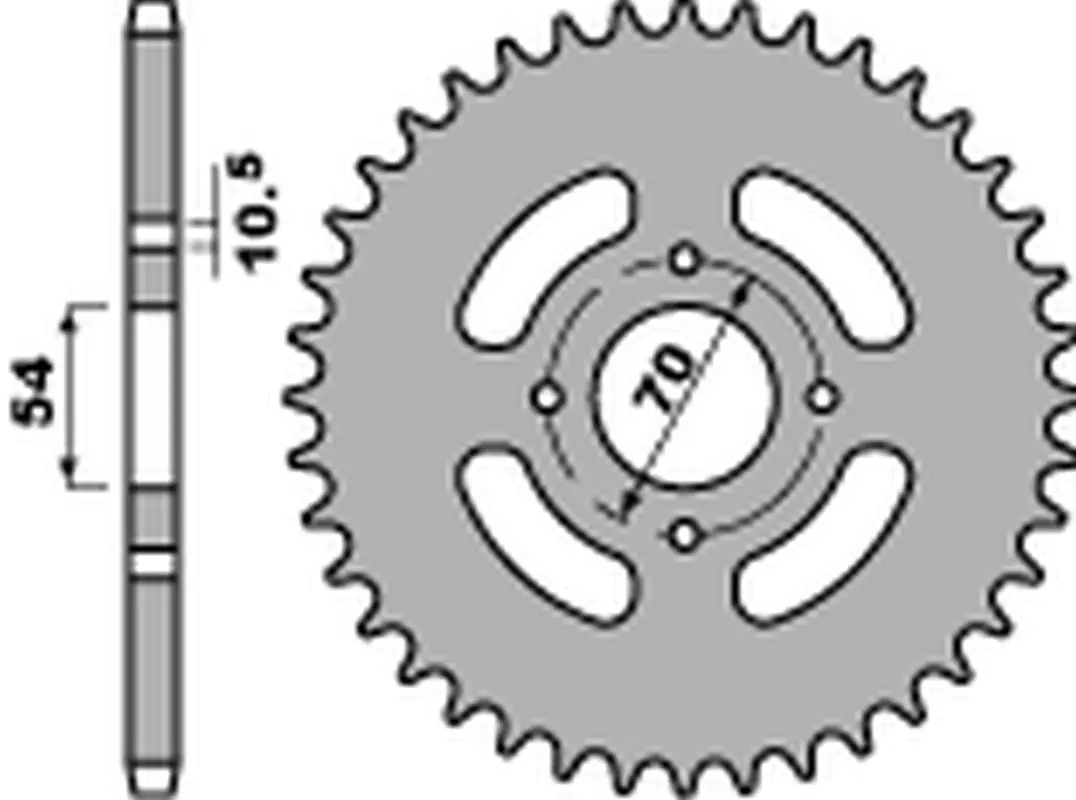 PBR rozeta 4304 44 C45 HONDA CBR 125R '04-'10 (JTR1206.44) (ŁAŃC. 428) (STD.+2) (MADE IN ITALY) (PBR rozeta 4304 44 C45 HONDA CBR 125R '04-'10)