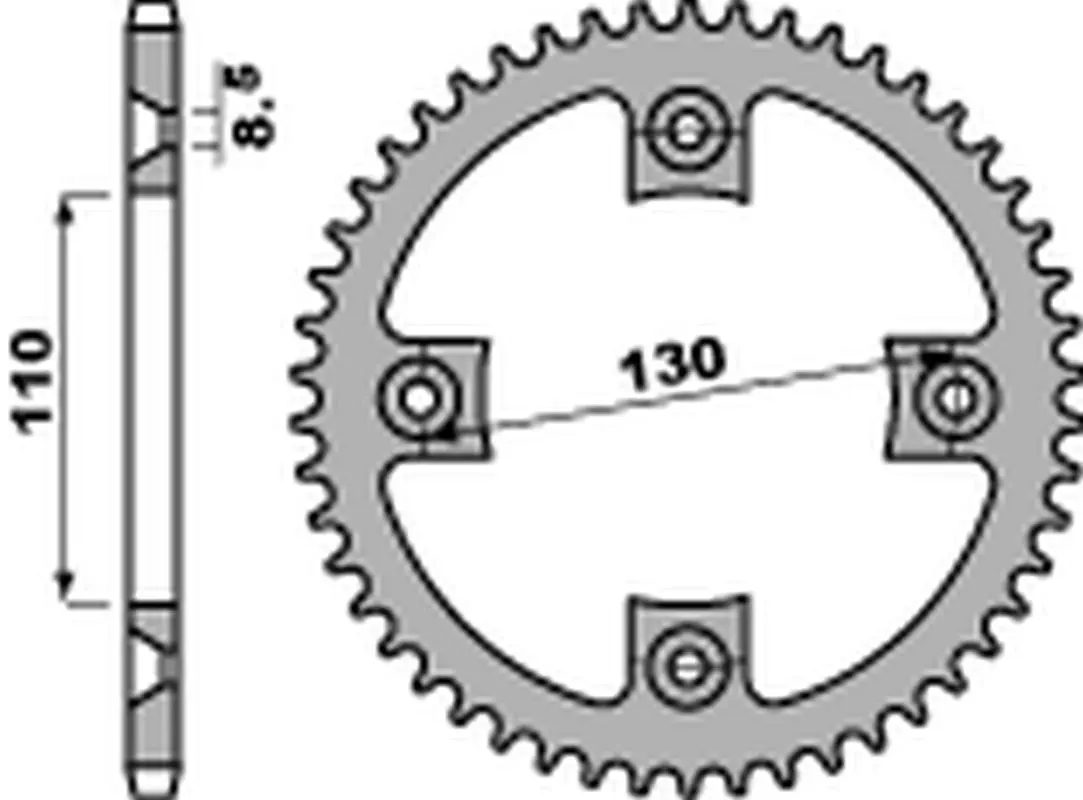 PBR rozeta 4306 50 C45 HONDA CR 80/85 '85-'07 (JTR215.50) (ŁAŃC. 420) (STD.+1) (MADE IN ITALY) ( )