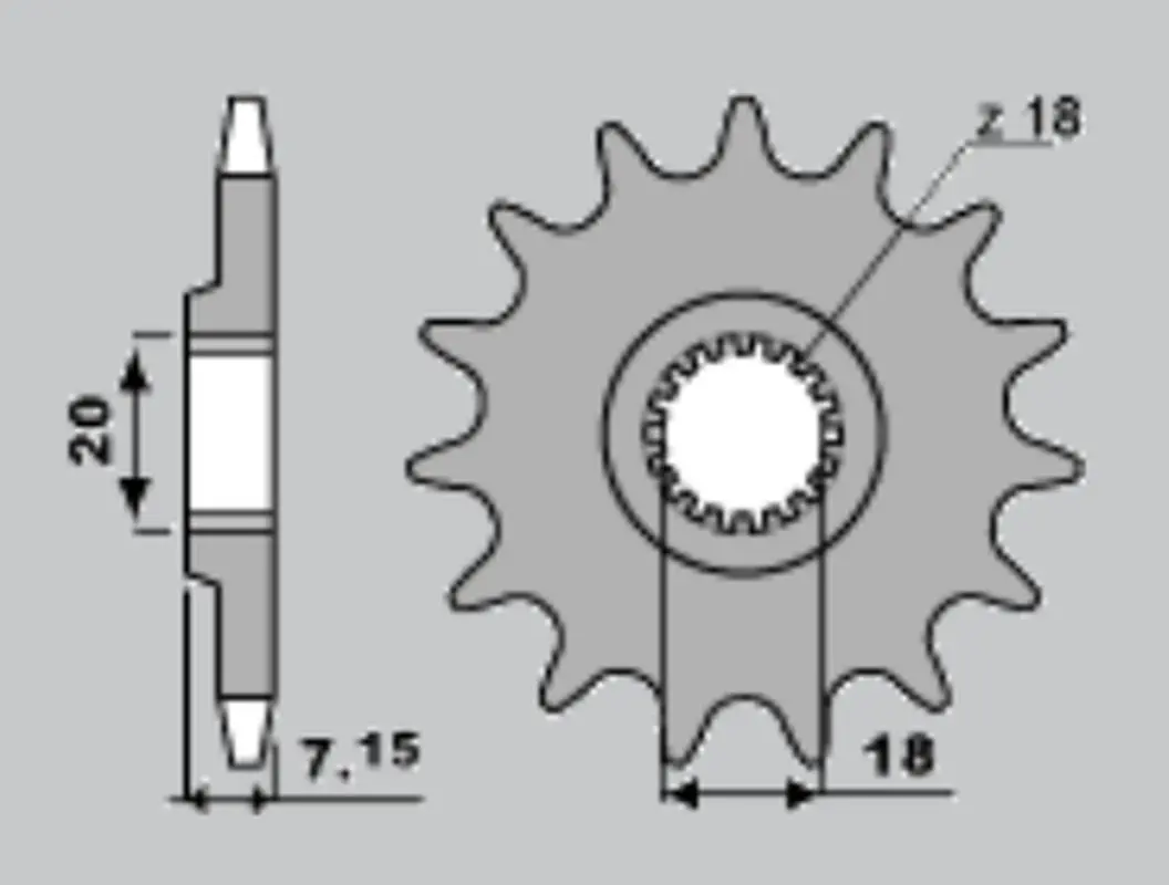 PBR řetězové kolo přední 432 12 18NC SUZUKI RM 125 '92-'07, RMZ 250 '10-'12 (JTF427.12SC) (ŁAŃC. 520) (MADE IN ITALY) (PBR řetězové kolo přední 432)