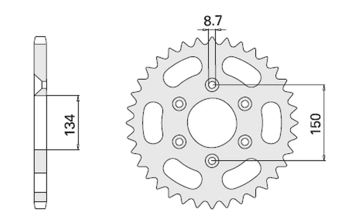 CHT zadní řetězové kolo 4350 52 (459-52) HONDA CB 500 (94-03), CB 750 (92-03) (JTR1332.52) (řetěz 525) (CHT zadní řetězové kolo 4350 52 (459-52))