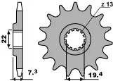 PBR přední řetězové kolo 434 16 18NC DR 400/GN 400 (JTF434.16) (řetěz 520) (MADE IN ITALY) ( )