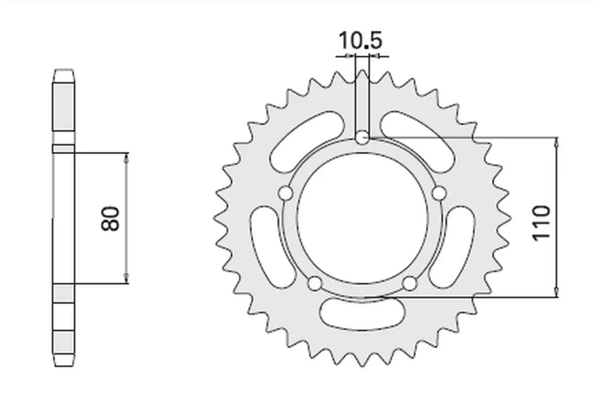 CHT zadní řetězové kolo 4350 36 HONDA CB 450S 86-89 (332-36) (JTR1332.36) (CHT zadní řetězové kolo 4350 36 HONDA CB 450S 86-89 (332-36) (JTR1332.36))