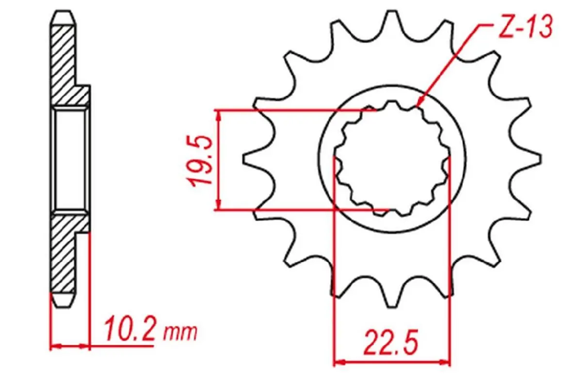 GROSSKOPF přední řetězové kolo 435 13 SUZUKI RM 250 87-12, DR 250 90-93 (JTF432.13) ( )