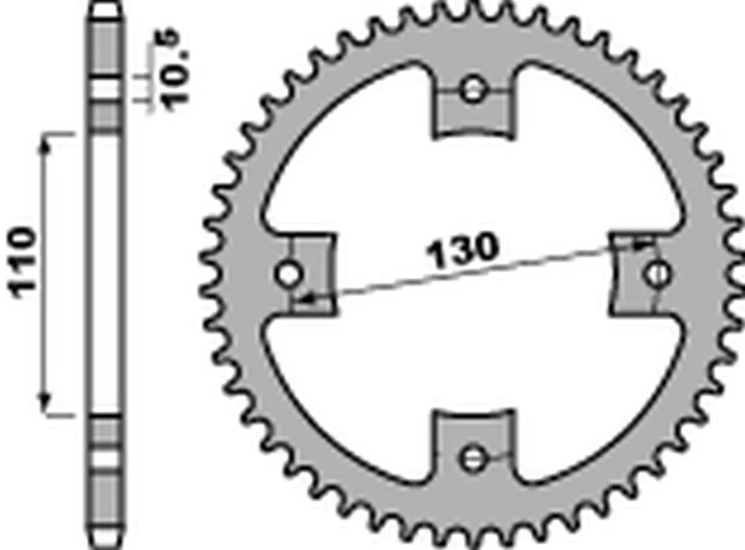 PBR rozeta 4355 50 C45 HONDA TRX 90 '93-'19, TRX 125 '85-'88 (JTR1355.50) (ŁAŃC.428) (STD.) (MADE IN ITALY) ( )