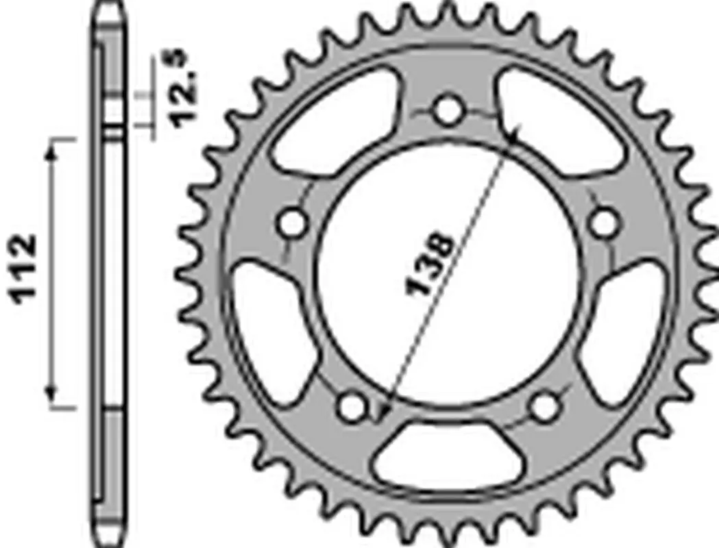 PBR rozeta 4357 45 C45 HONDA CBR 600F '97-'12 (JTR1304.45) (ŁAŃC. 525) (STD.+1) (MADE IN ITALY) (PBR rozeta 4357 45 C45 HONDA CBR 600F '97-'12)