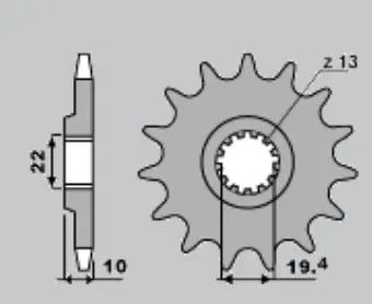PBR řetězové kolo přední 435 16 SUZUKI DR 350 90-99 (+1) DRZ 400 00-20 (+1) (JTF432.16) (MADE IN ITALY) ( )