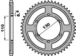 PBR zadní řetězové kolo 4372 46 C45 YAMAHA TZR 125 R 94-96 (ŘETĚZ 428) (JTR1870.46) (MADE IN ITALY) (PBR zadní řetězové kolo 4372 46 C45 YAMAHA TZR)