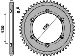 PBR zadní řetězové kolo 4374 54 C45 HONDA XLR 125 (98-02) (JTR1249.54) (ŘETĚZ 428) (MADE IN ITALY) (PBR zadní řetězové kolo 4374 54 C45 HONDA XLR 125)