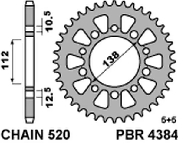 PBR zadní řetězové kolo 4384 41 C45 HONDA 500F/R/X 13-16 (JTR1316.41) (MADE IN ITALY) (PBR zadní řetězové kolo 4384 41 C45 HONDA 500F/R/X 13-16)