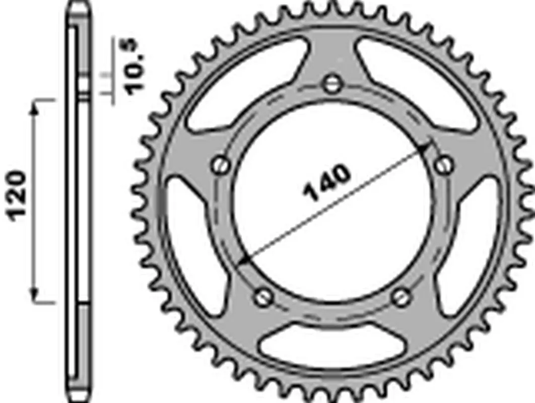 PBR rozeta 4398 49 C45 SUZUKI DL 1000 V-STROM '02-'19, GSX-R 1000 '01-'19, GSX-R /GSR '06-'10, DL 650 V-STROM '04-'19 (JTR1792.49) (ŁAŃC.525) (MADE IN