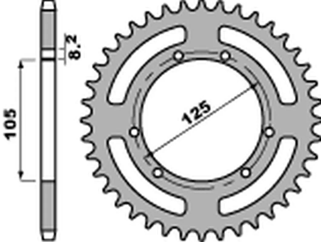 PBR rozeta 4402 60 F DERBI 50 /APRILIA RX 50 / GILERA 50 (JTR1131.60) (ŁAŃC. 420) (STD.+7) (MADE IN ITALY) ( )