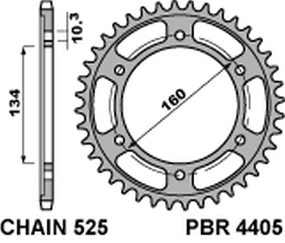 PBR rozeta 4405 43 C45 HONDA CBR 600RR '03-'15, CBR 600F '01-'19, CBR 1000RR '17-'20 (JTR1307.43) (ŁAŃC. 525) = JTR1317.43 (MADE IN ITALY) ( )