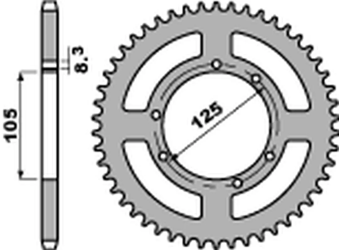 PBR rozeta 4413 49 F YAMAHA XT 125X/SM/R '05-'10 (JTR1134.49) (ŁAŃC. 428) (MADE IN ITALY) ( )