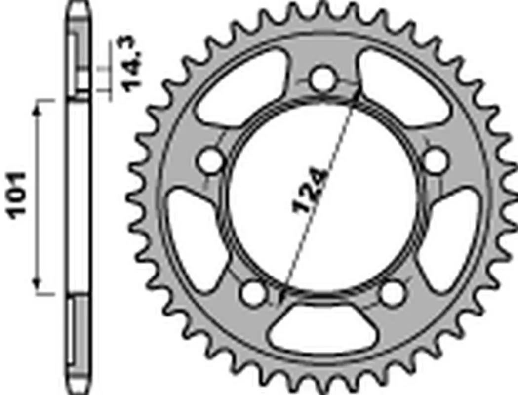 PBR zadní řetězové kolo 4508 42 C45 KTM 950/990/1190 RC8 /DUKE/ SUPERMOTO (JTR898.42) (ŘETĚZ 525) (MADE IN ITALY) ( )