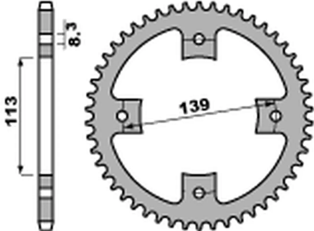 PBR zadní řetězové kolo 4509 38 C45 SUZUKI LTZ 400 '09, LT-R 450 '06-'09 (JTR1760.38) (ŘETĚZ 520) (MADE IN ITALY) ( )