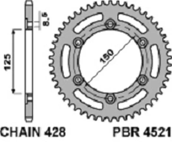 PBR rozeta zadní 4521 45 F HONDA CG 125 ES (04-06) (MADE IN ITALY) (PBR rozeta zadní 4521 45 F HONDA CG 125 ES (04-06) (MADE IN ITALY))