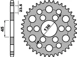 PBR zadní řetězové kolečko 4569 45 C45 YAMAHA 250 TRICKER 06-08, XG 250 TRICKER (řetěz 428) (JTR-BRAK) (MADE IN ITALY) (PBR zadní řetězové kolečko)