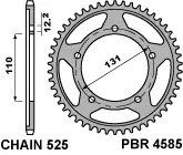 PBR zadní řetězové kolečko 4585 45 C45 BMW S1000RR 12-16, S1000XR 15-16 (JTR7.45) (MADE IN ITALY) (PBR zadní řetězové kolečko 4585 45 C45 BMW S1000RR)