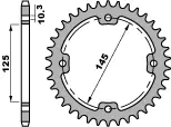 PBR zadní řetězové kolečko 4588 38 C45 YAMAHA YFZ 450R '09-'19, YFM 250/350/450/700 RAPTOR (JTR1857.38) (řetěz 520) (MADE IN ITALY) ( )