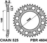 PBR zadní řetězové kolečko 4604 42 C45 HUSQVARNA NUDA 900R 12 (řetěz 525) (MADE IN ITALY) (PBR zadní řetězové kolečko 4604 42 C45 HUSQVARNA NUDA 900R)