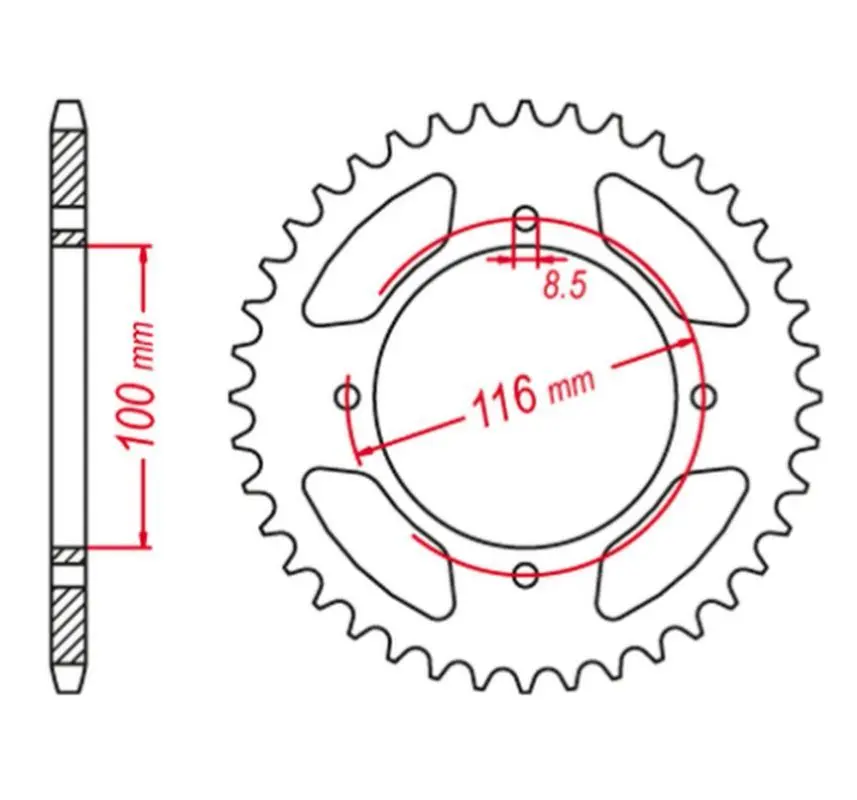 GROSSKOPF rozeta hliníková barva černá 467 52 KAWASAKI KX 80 '98-'00, KX 85 '01-'20, KX 100 '00-'21 (JTR461.52) ( )