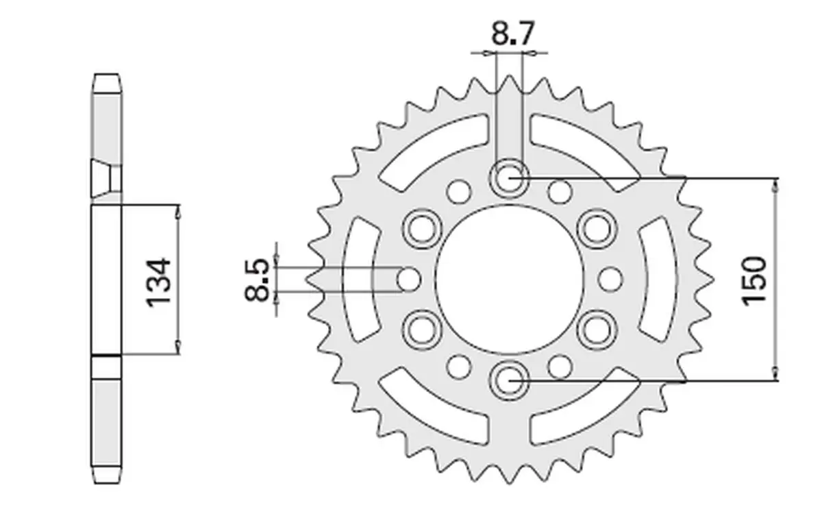 CHT zadní řetězové kolečko 489 47 (467-47) KAWASAKI KX/KXF '84-'20 (JTR460.47) (řetěz 520) (48947JT) (CHT zadní řetězové kolečko 489 47 (467-47))