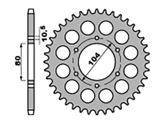 JR řetězové kolečko zadní 501 34 KAWASAKI Z 750 C 80-87, GPZ 1100 81-85 (ŘETĚZ 630) ( )
