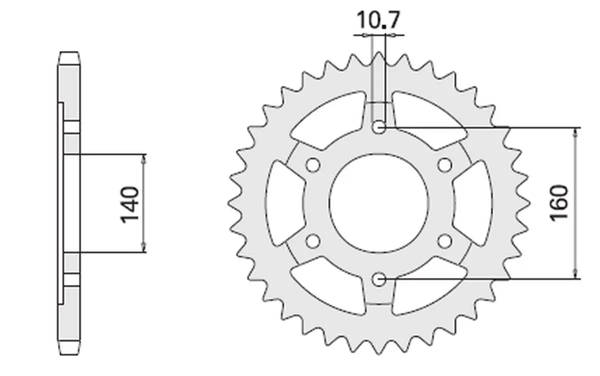 CHT VÝPRODEJ zadní řetězové kolo 502 44 KAWASAKI ZZR 1100 98-99 (502-44) (JTR502.44) (CHT VÝPRODEJ zadní řetězové kolo 502 44 KAWASAKI ZZR 1100 98-99)