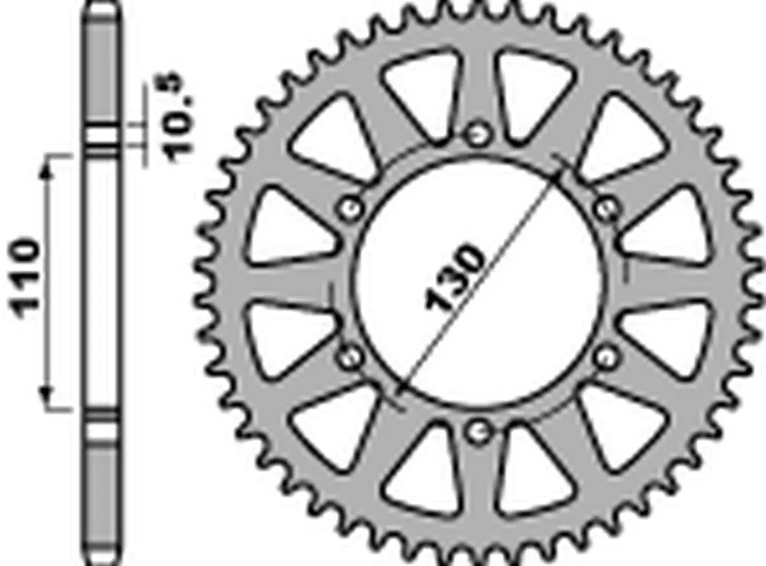 PBR zadní řetězové kolo 504 45 C45 KAWASAKI EL 250 NINJA '88-'02, 250R NINJA '07-'15, YAMAHA YZF-R1 '98-'05 (JTR486.45) (ŘETĚZ 520) (MADE IN ITALY)