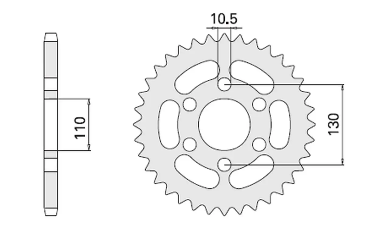 CHT VÝPRODEJ zadní řetězové kolo 504 44 KAWASAKI EL 250 88-96 (486-44) (JTF486.44) (CHT VÝPRODEJ zadní řetězové kolo 504 44 KAWASAKI EL 250 88-96)