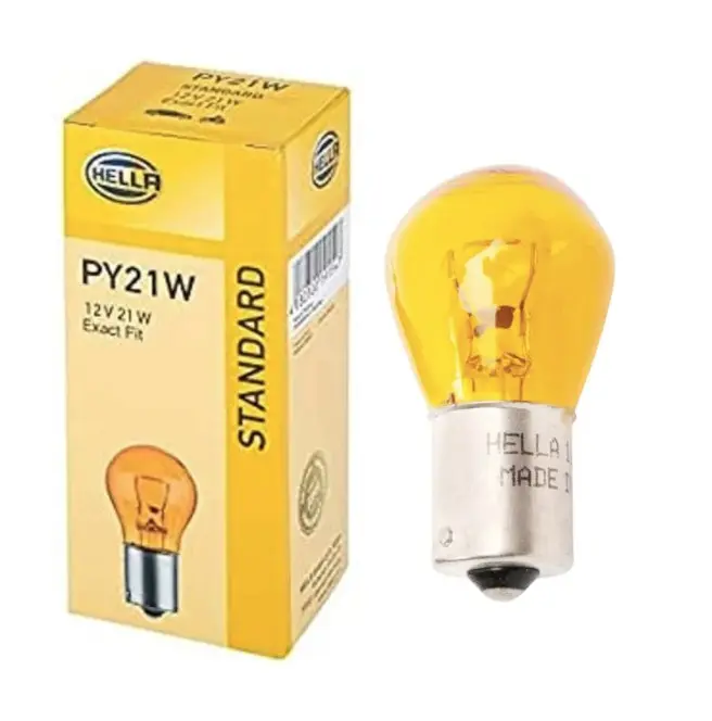 HELLA žárovka 21W 12V BAU15S PY21W (ORANGE) - oranžová směrovka/blinkr 1 kus (HELLA žárovka 21W 12V BAU15S PY21W (ORANGE) - oranžová směrovka/blinkr)