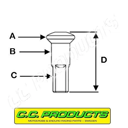 CC niple 9G/300 (3,61mm závit, 7,6mm hlava) (CC PRODUCTS) (CC niple 9G/300 (3,61mm závit, 7,6mm hlava) (CC PRODUCTS))