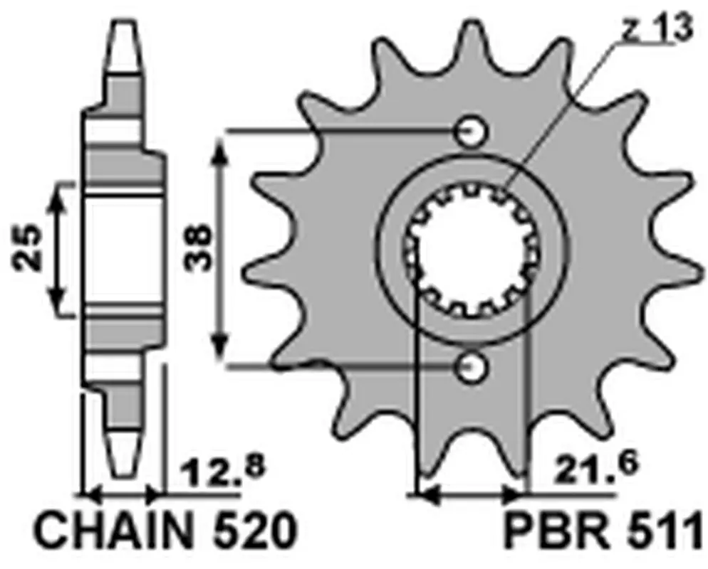PBR řetězové kolo přední 511 15 18NC KAWASAKI KLR 650 '90-'17 (JTF511.15) (ŁAŃC. 520) (STD.) (MADE IN ITALY) ( )
