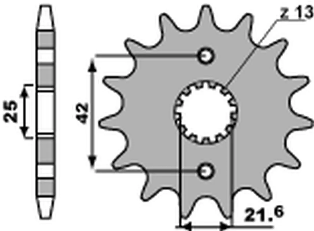 PBR řetězové kolo přední 513 13 18NC KAWASAKI ZZ-R 600 '90-'06, YAMAHA YZF 600 THUNDER CAT '96-'03 (JTF513.13) (ŁAŃC.530) (STD.-2) (MADE IN ITALY)