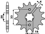 PBR řetězové kolo přední 514 13 18NC KAWASAKI KX 125 (84-93) (+1) (řetěz 520) (MADE IN ITALY) ( )