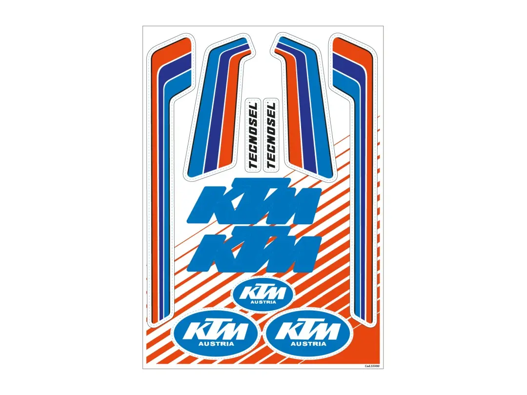 TECNOSEL (BLACKBIRD) sada samolepek (dýhy) reklamních, LOGO KTM VINTAGE (TECNOSEL (BLACKBIRD) sada samolepek (dýhy) reklamních, LOGO KTM VINTAGE)