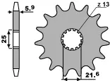 PBR řetězové kolo přední 565 14 18NC YFZ 450 '04-'13 (ŘETĚZ 520) (MADE IN ITALY) ( )