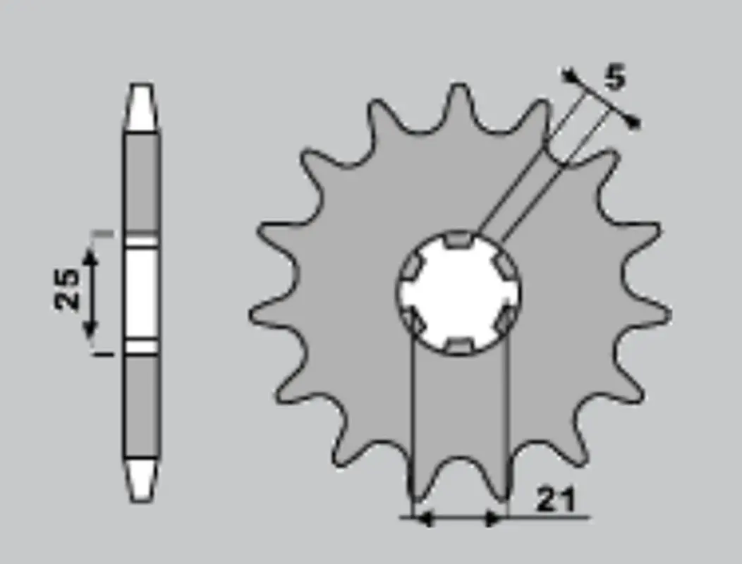 CHT řetězové kolo přední 569 14 KAWASAKI KX 250 87-98, YAMAHA YZ 250 77-98, XV 250 89-15 (569-14) (JTF569.14) (CHT řetězové kolo přední 569 14)