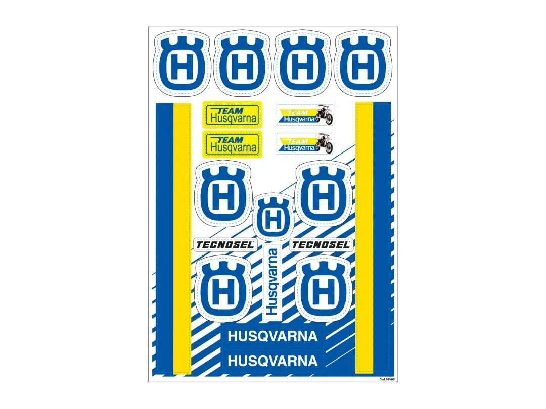 TECNOSEL (BLACKBIRD) sada samolepek (dýhy) reklamních, LOGO HUSQVARNA VINTAGE (TECNOSEL (BLACKBIRD) sada samolepek (dýhy) reklamních, LOGO HUSQVARNA)