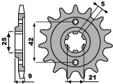 PBR řetězové kolo přední 576 19 18NC YAMAHA XT 350 85-00 (JTF576.19) (MADE IN ITALY) (PBR řetězové kolo přední 576 19 18NC YAMAHA XT 350 85-00)