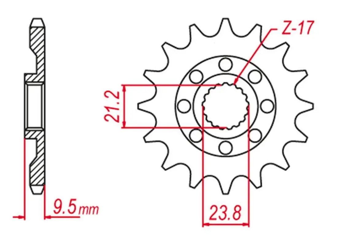 GROSSKOPF řetězové kolo přední 2133 15 SUZUKI RMZ 450 '05-'07 (+1), RMZ 450 '08-'12 (+2) (JTF1441.15) (GROSSKOPF řetězové kolo přední 2133 15 SUZUKI)