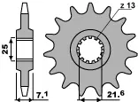 PBR řetězové kolo přední 585 16 18NC XTZ 750 (89-97), ZX 6R (07-08) (ŘETĚZ 520) (MADE IN ITALY) ( )