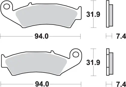 SBS brzdové destičky KH125 OFF-ROAD sintrované barva zlatá ( )