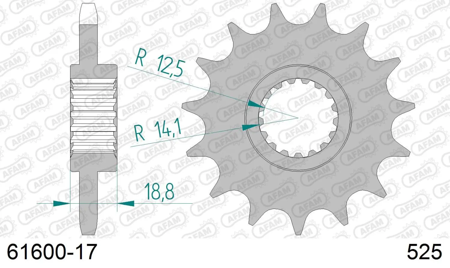 AFAM přední pastorek 2078 17 BMW F 650/700/800 GS (JTF704.17) (řetěz 525) (AFAM přední pastorek 2078 17 BMW F 650/700/800 GS (JTF704.17) (řetěz 525))