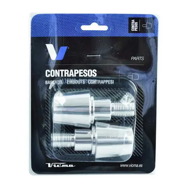 V PARTS (VICMA) koncovky řidítek 13,5 mm barva stříbrná, (použití univerzální) (618PL) (V PARTS (VICMA) koncovky řidítek 13,5 mm barva stříbrná,)