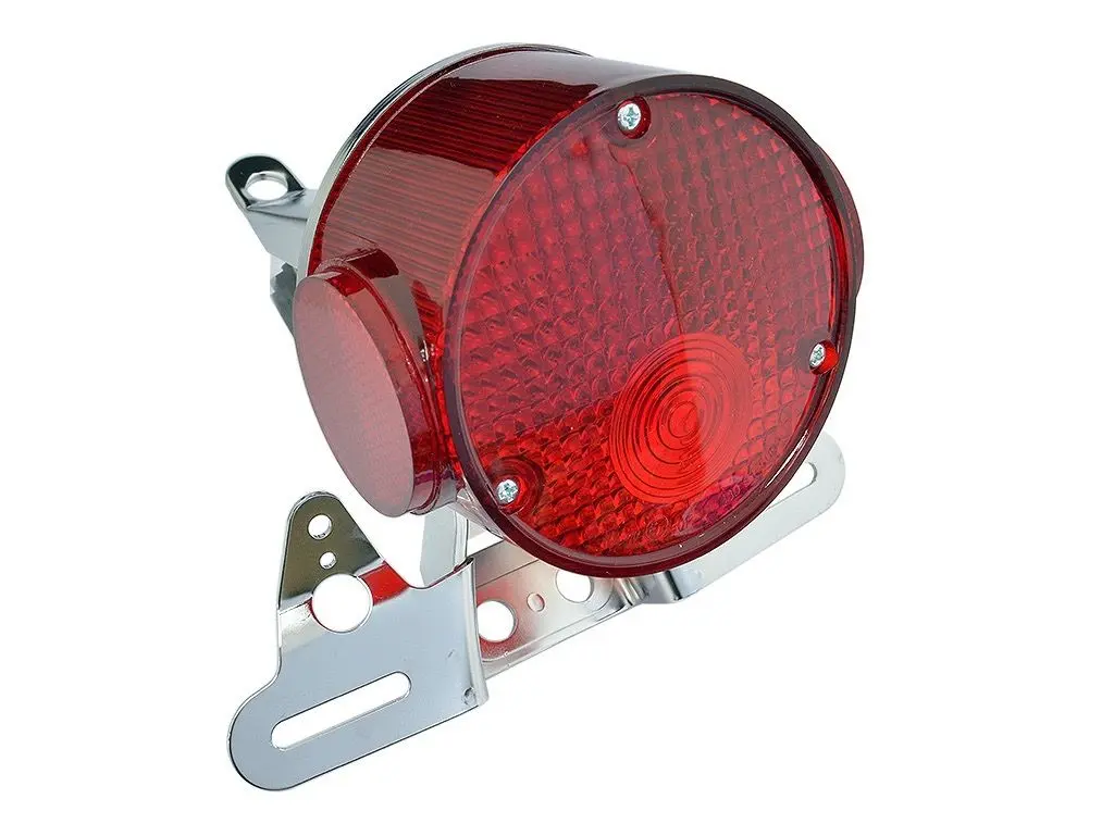 EMGO zadní světlo s chromovaným upevněním registrační značky YAMAHA RD 200 74-75, RD 250 73-75, TX 650 73-74, XS 650 75-79, TX 750 73-75