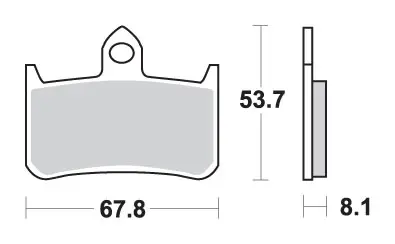 SBS brzdové destičky KH187 STREET PERFORMANCE (EXCEL) sintrované HONDA RS 250R 91-92, RVF 400RR 90-96 barva zlatá (SBS brzdové destičky KH187 STREET)