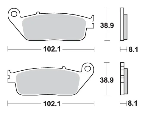 SBS brzdové destičky 627RST KH142 / KH226 TRACK AND SPORT sintrované barva zlatá (nahrazuje směs RS) (SBS brzdové destičky 627RST KH142 / KH226 TRACK)